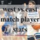 west vs east match player stats